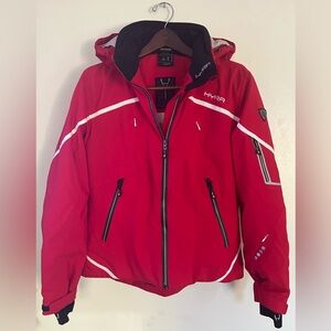 Hyra Sport Red Quilt Lined Ski Snow Coat Hooded Coat L